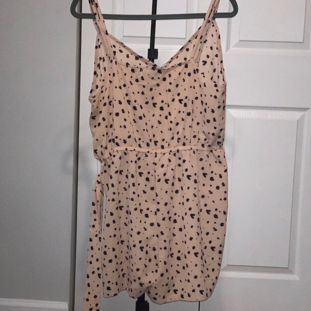 Cream & Black Dotted Romper